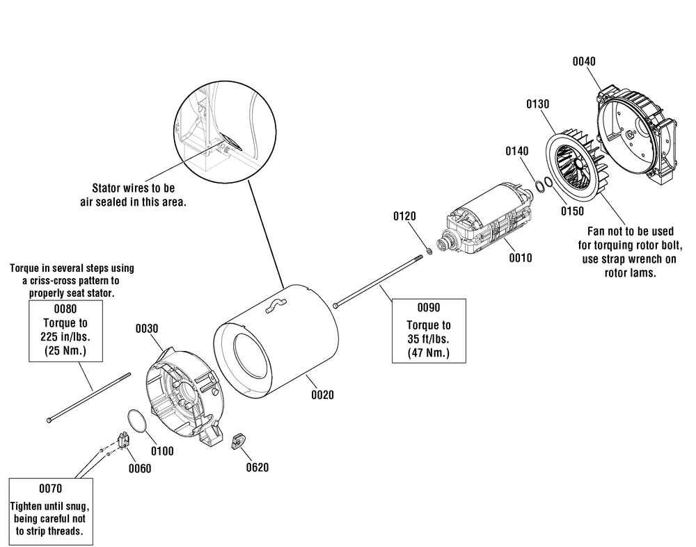 Alternator Group Diagram and Parts List for 040415-03  Briggs and Stratton Generator
